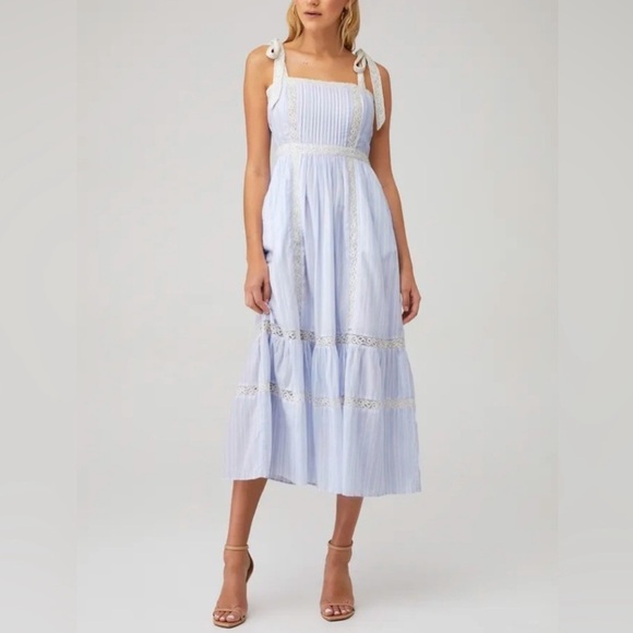 LoveShackFancy Ayala Tiered Midi Dress 6 - Picture 1 of 16